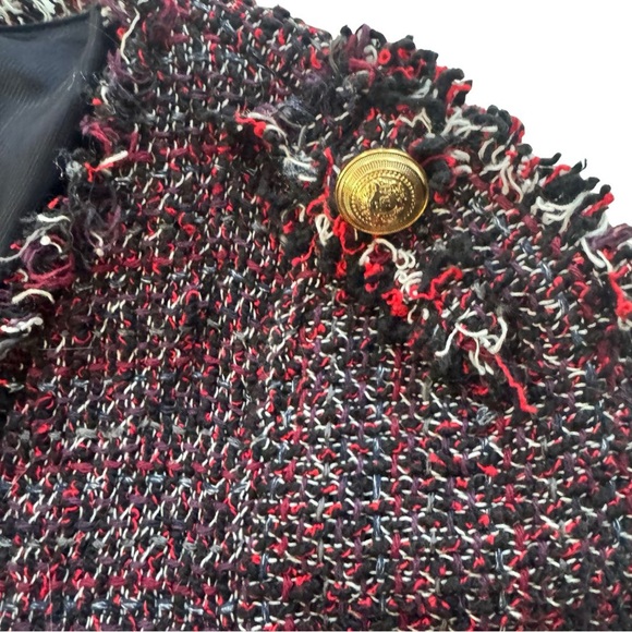 Zara Tweed Coat with Gold Buttons Accents Sz M - Picture 4 of 6